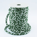 Chirimen Fabric Cord - 1/8in Arabesque Pattern Green (Quantity) 1=1yard