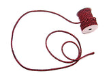 Chirimen Fabric Cord - 1/8in Red Kanoko Dots on Black (Quantity) 1=1yard