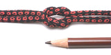 Chirimen Fabric Cord - 1/8in Red Kanoko Dots on Black (Quantity) 1=1yard