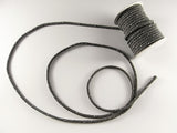 Chirimen Fabric Cord - 1/8in Ivory Wave Pattern on Black (Quantity) 1=1yard