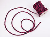 Chirimen Fabric Cord - 1/8in Pink Cherry Blossoms on Dark Navy (Quantity) 1=1yard