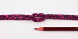 Chirimen Fabric Cord - 1/8in Pink Cherry Blossoms on Dark Navy (Quantity) 1=1yard