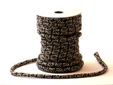 Chirimen Fabric Cord - 1/8in Mum Diamond Pattern on Black (Quantity) 1=1yard