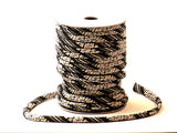 Chirimen Fabric Cord - 1/8in Hakata Stripes on Black (Quantity) 1=1yard