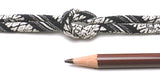 Chirimen Fabric Cord - 1/8in Hakata Stripes on Black (Quantity) 1=1yard