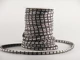 Chirimen Fabric Cord - 1/8in Shuriken Square Pattern Gray (Quantity) 1=1yard