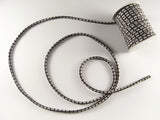 Chirimen Fabric Cord - 1/8in Shuriken Square Pattern Gray (Quantity) 1=1yard
