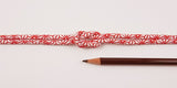 Chirimen Fabric Cord - 1/8in Asanoha Star Pattern Red/White (Quantity) 1=1yard