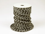 Chirimen Fabric Cord - 1/8in Dotted Kagome Lattice Pattern on Black (Quantity) 1=1yard