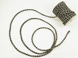 Chirimen Fabric Cord - 1/8in Dotted Kagome Lattice Pattern on Black (Quantity) 1=1yard