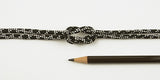 Chirimen Fabric Cord - 1/8in Dotted Kagome Lattice Pattern on Black (Quantity) 1=1yard