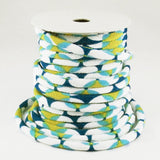 Chirimen Fabric Cord - 1/8in Shippo Pattern Blue-Green (Quantity) 1=1yard