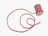 Chirimen Fabric Cord - 1/8in Colorful Dots on Red (Quantity) 1=1yard