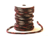 Chirimen Fabric Cord - 1/8in Concentric Circles on Black (Quantity) 1=1yard