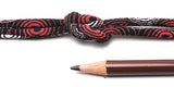 Chirimen Fabric Cord - 1/8in Concentric Circles on Black (Quantity) 1=1yard