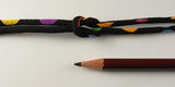 Chirimen Fabric Cord - 1/8in Colorful Dots on Black (Quantity) 1=1yard