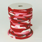 Chirimen Fabric Cord - 1/8in Modern Peonies Red (Quantity) 1=1yard