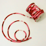 Chirimen Fabric Cord - 1/8in Modern Peonies Red (Quantity) 1=1yard