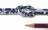 Chirimen & Lace Fabric Cord - 1/6in Blue Lace on Grape Chirimen (Quantity) 1=1yard