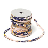 Chirimen Fabric Cord - 1/6in Streamline Cherry Blossoms on Navy (Quantity) 1=1yard