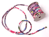 Chirimen Fabric Cord - 1/6in Cherry Kanoko Dots on Purple (Quantity) 1=1yard