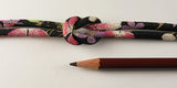 Chirimen Fabric Cord - 1/6in Colorful Cherry Blossoms on Water Black (Quantity) 1=1yard