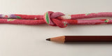 Chirimen Fabric Cord - 1/6in Cute Peonies Red/Dark Pink (Quantity) 1=1yard