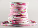 Chirimen Fabric Cord - 1/6in Cute Peonies Pink (Quantity) 1=1yard