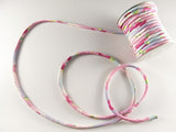 Chirimen Fabric Cord - 1/6in Cute Peonies Pink (Quantity) 1=1yard