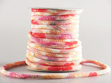 Chirimen Fabric Cord - 1/6in Double Cherry Blossoms in Pink (Quantity) 1=1yard