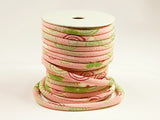 Chirimen Fabric Cord - 1/6in Whirlpools & Cherry Blossoms Pink (Quantity) 1=1yard