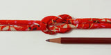 Chirimen Fabric Cord - 1/6in Perky Cherry Blossoms Red (Quantity) 1=1yard