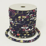 Chirimen Fabric Cord - 1/6in Perky Cherry Blossoms Navy (Quantity) 1=1yard
