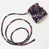 Chirimen Fabric Cord - 1/6in Perky Cherry Blossoms Navy (Quantity) 1=1yard