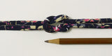 Chirimen Fabric Cord - 1/6in Perky Cherry Blossoms Navy (Quantity) 1=1yard