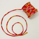 Chirimen Fabric Cord - 1/6in Plump Peonies Red (Quantity) 1=1yard