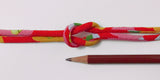 Chirimen Fabric Cord - 1/6in Plump Peonies Red (Quantity) 1=1yard