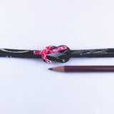 Chirimen Fabric Cord - 1/6in Elegant Flowers Black (Quantity) 1=1yard