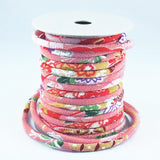 Chirimen Fabric Cord - 1/6in Elegant Flowers Pink (Quantity) 1=1yard