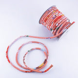 Chirimen Fabric Cord - 1/6in Elegant Flowers Pink (Quantity) 1=1yard