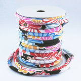 Chirimen Fabric Cord - 1/6in Gorgeous Mums Black (Quantity) 1=1yard