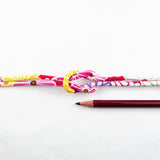 Chirimen Fabric Cord - 1/6in Gorgeous Mums Red (Quantity) 1=1yard