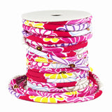 Chirimen Fabric Cord - 1/6in Gorgeous Mums Red (Quantity) 1=1yard