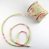 Chirimen Fabric Cord - 1/6in Spring Blossoms Yellow-Green (Quantity) 1=1yard