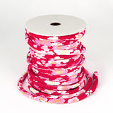 Chirimen Fabric Cord - 1/9in Spring Blossoms Red (Quantity) 1＝1yard