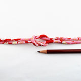 Chirimen Fabric Cord - 1/6in Spring Blossoms Red (Quantity) 1=1yard