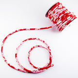 Chirimen Fabric Cord - 1/6in Spring Blossoms Red (Quantity) 1=1yard