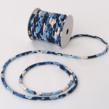 Chirimen Fabric Cord - 1/6in Spring Blossoms Navy (Quantity) 1=1yard
