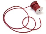Cotton Fabric Cord - 1/6in Bamboo Leaves on Wine (Quantity) 1=1yard