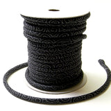 Cotton Fabric Cord - 1/6in Swirls on Black (Quantity) 1=1yard